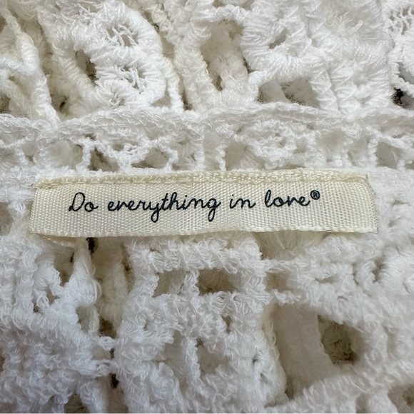 Do Everything In Love White Crochet Knit Open Front Cover up Cardigan, One Size - Picture 10 of 12